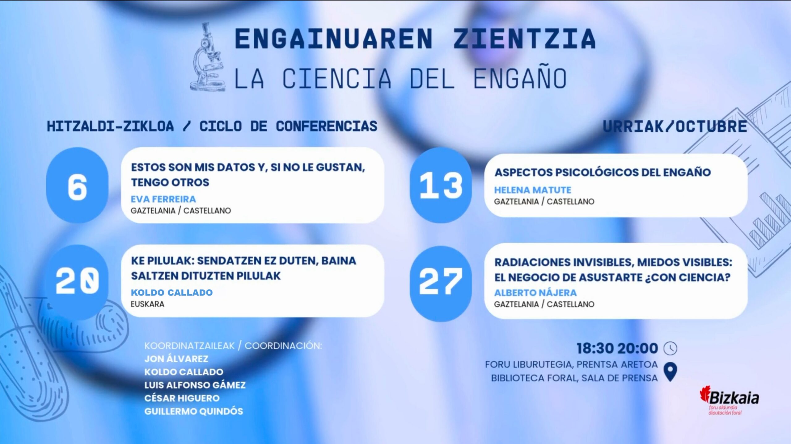 «La ciencia del engaño», en la Biblioteca Foral de Vizcaya en octubre